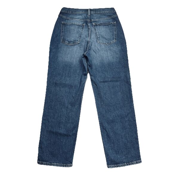 Old Navy Sky Hi Straight Jeans 8 (29x26.5) Blue Relaxed Ankle Stretch Womens - Picture 3 of 9